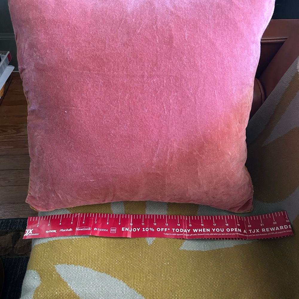 Creative Co-Op Pink Velvet Accent Pillow - Picture 6 of 6